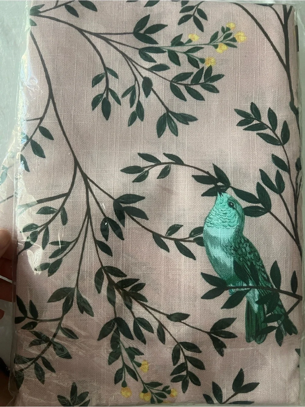Anthropologie Priyanka Organic Cotton Bird Curtains